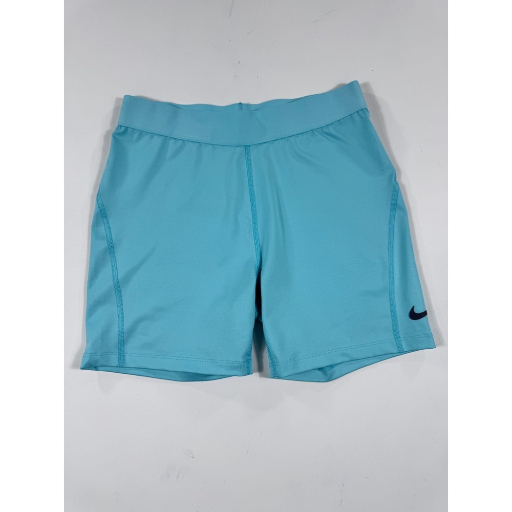Nike Dri-Fit Women's Workout Shorts Medium Teal Blue Stretch Athletic Activewear